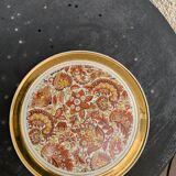 Faience trivet, cashmere pattern centerpiece, vintage 1960, stamp B france