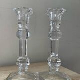 Pair of crystal candlesticks