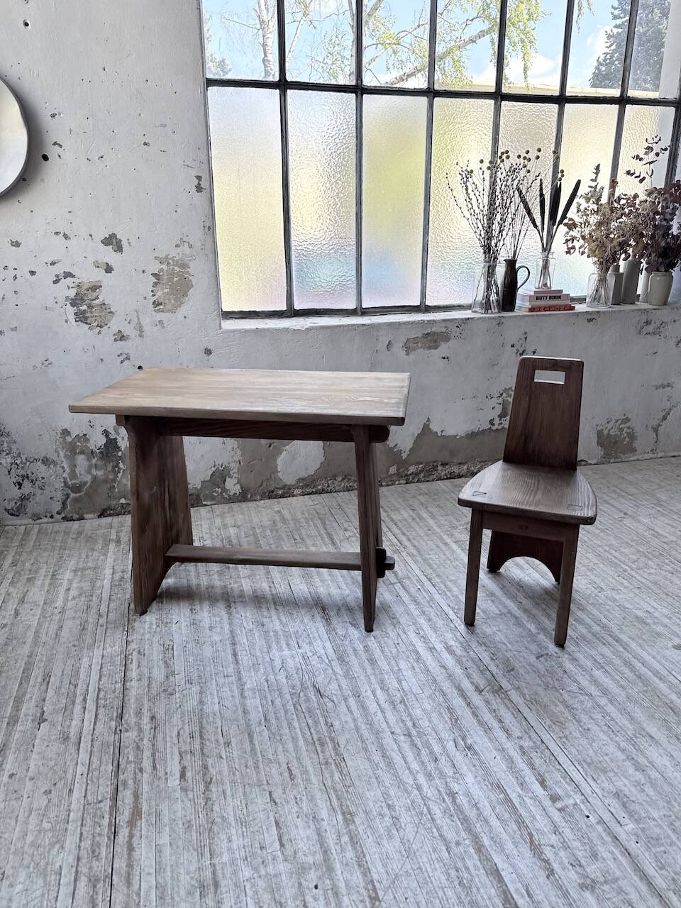 Brutalist office chair set from the 1950s.