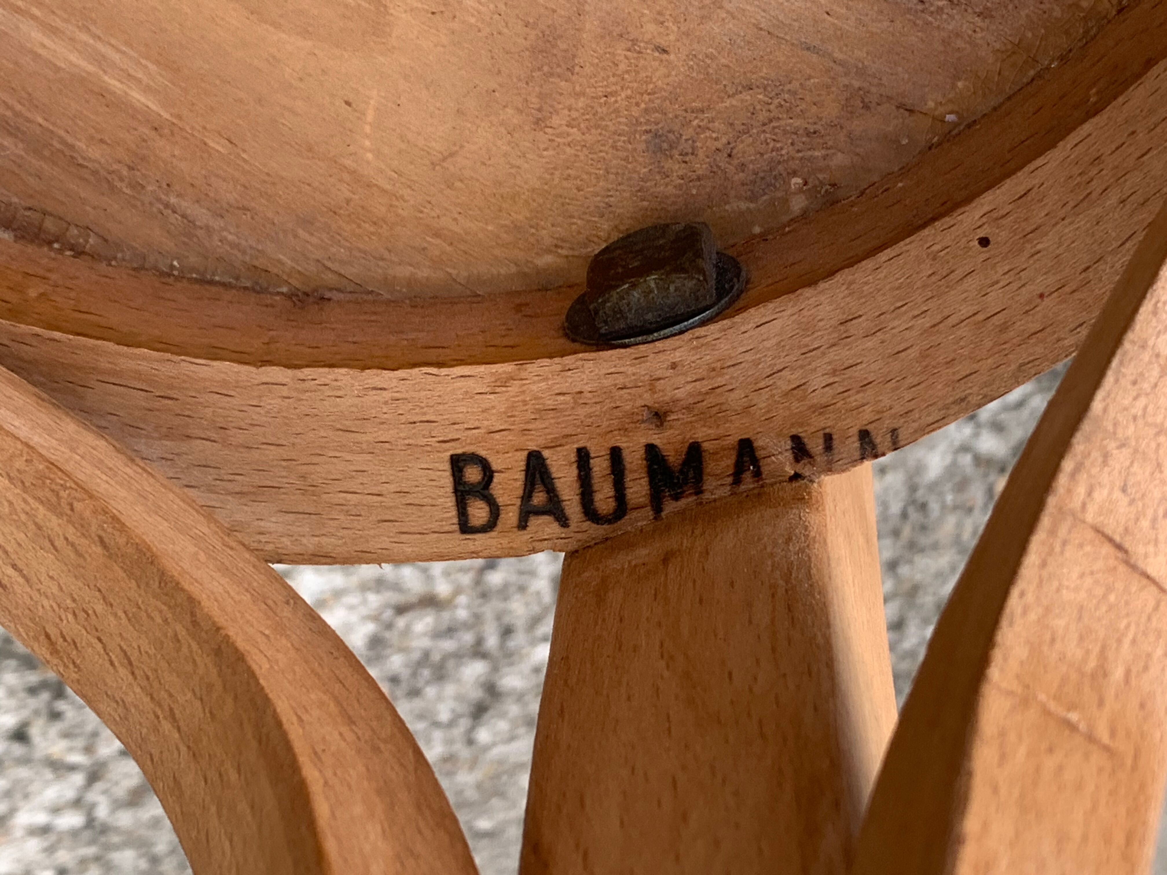 Vintage desk compass feet 1950 and its Baumann chair