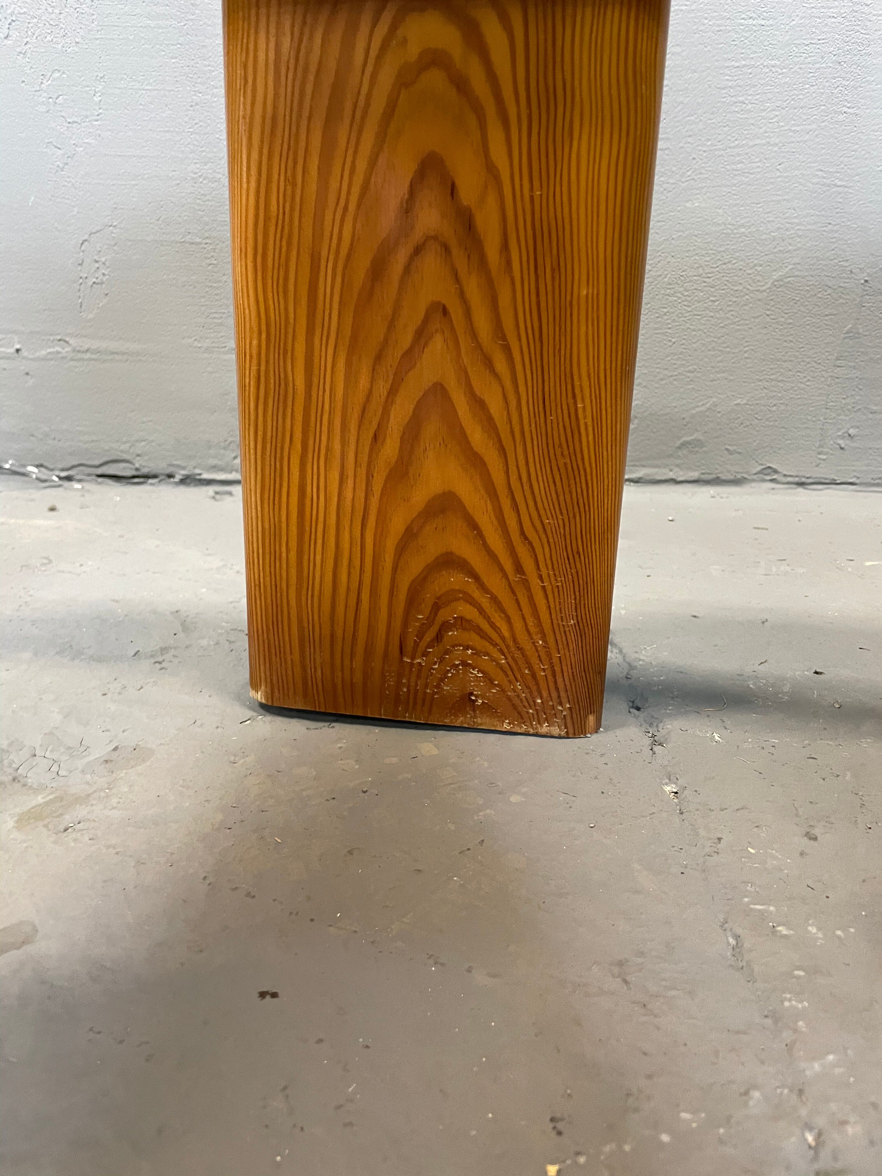 Pine coffee table & glass top