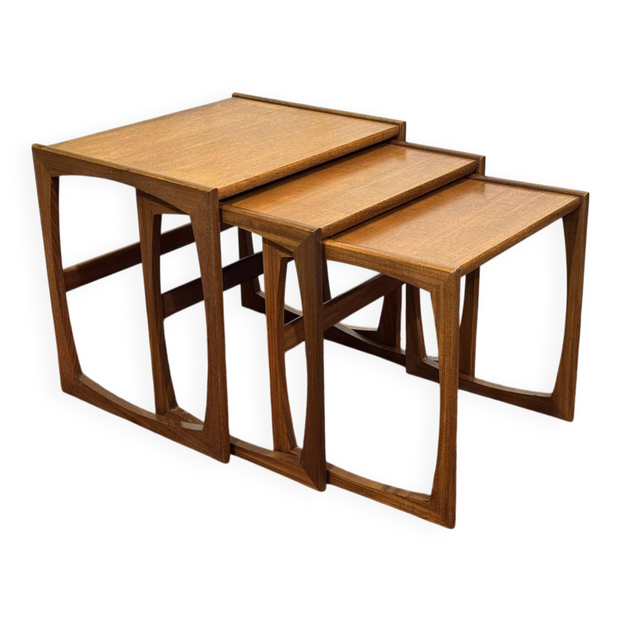 Set of 3 English nesting tables by the brand Gplan from the 1970s in
