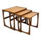 Set of 3 English nesting tables by the brand Gplan from the 1970s in
