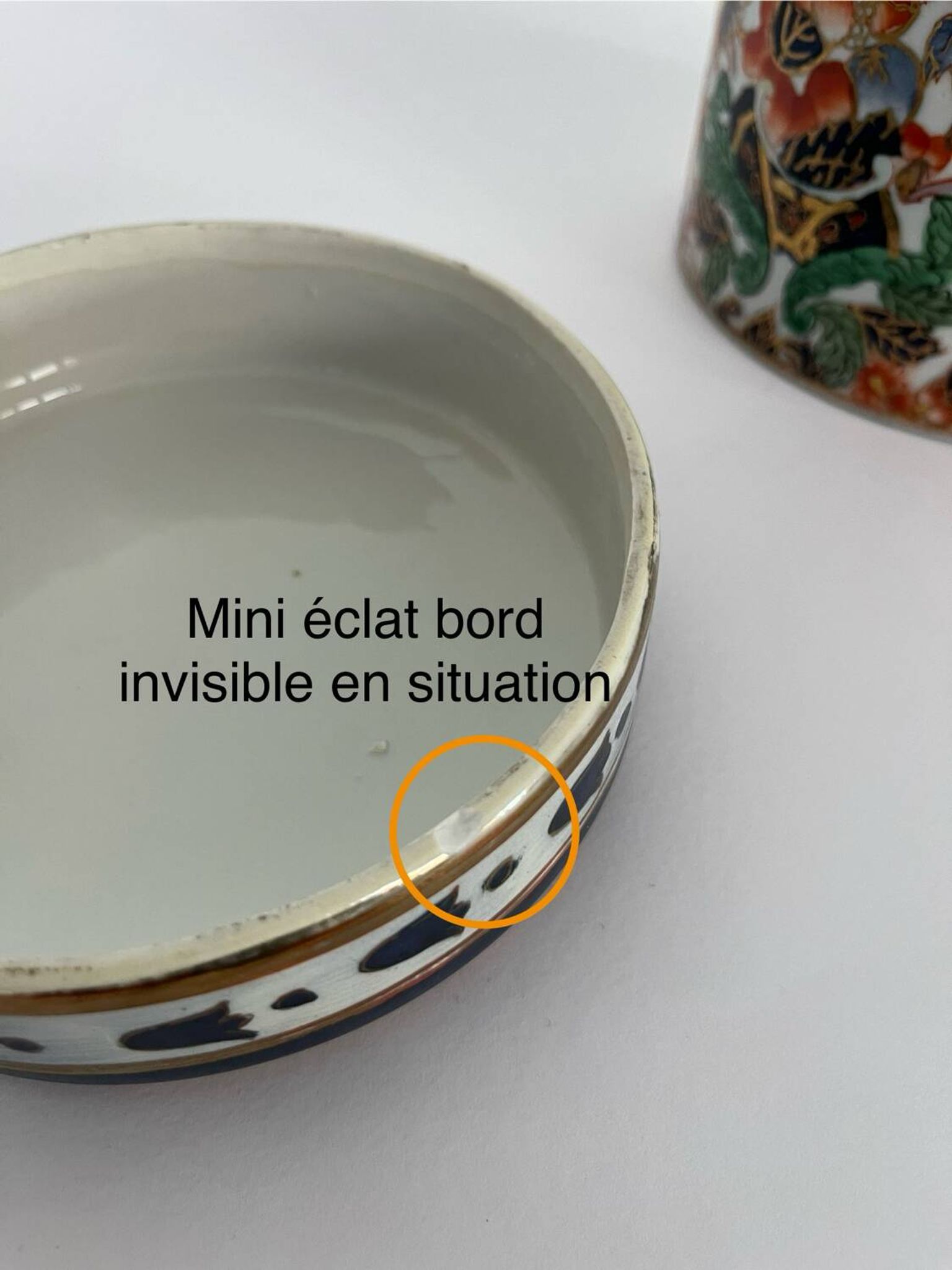 Pot / vide poche avec couvercle porcelaine chinois