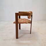 Set of 6 Italian Wooden Armchairs, 1960's
