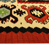 Handmade vintage runner rug red wool turkish area rug - 81x200cm