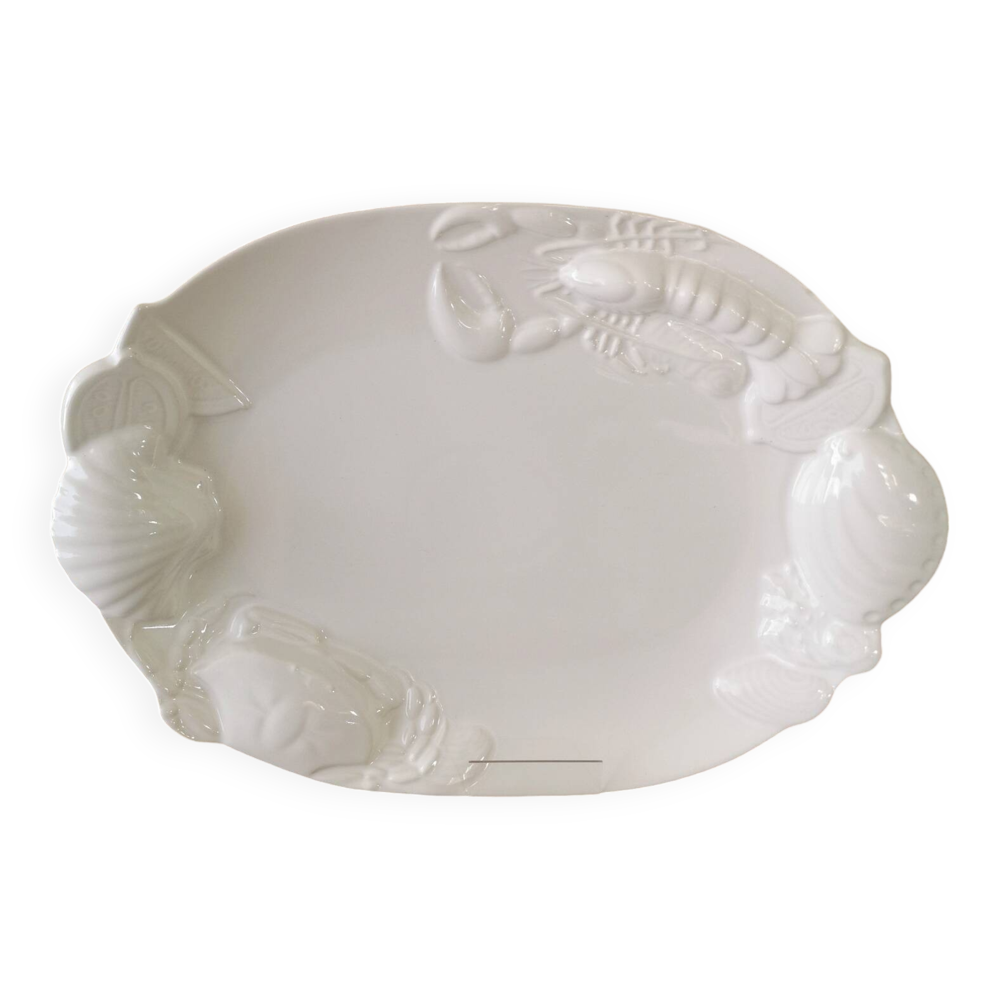 Large white Barbotine shellfish dish