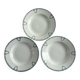 Set of 3 St Amand deep plates with green crown decoration.