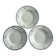 Set of 3 St Amand deep plates with green crown decoration.
