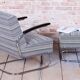 Set of Czech Bauhaus Armchair and Ottoman attributed to W. Gispen for Mücke-Melder, 1930s, Set of 2