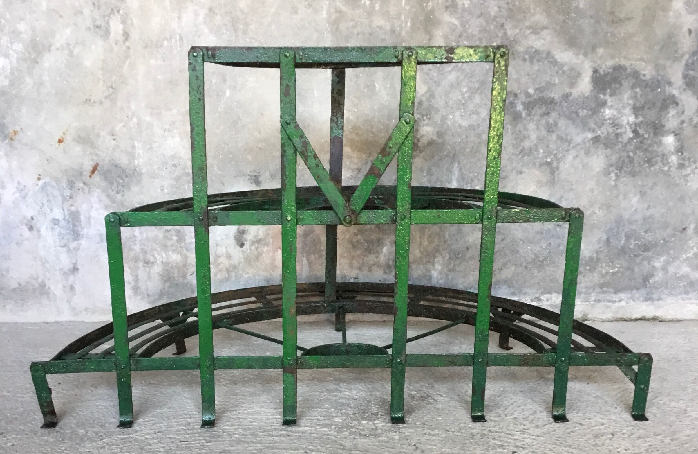 Metal half-moon plant holder - twentieth century