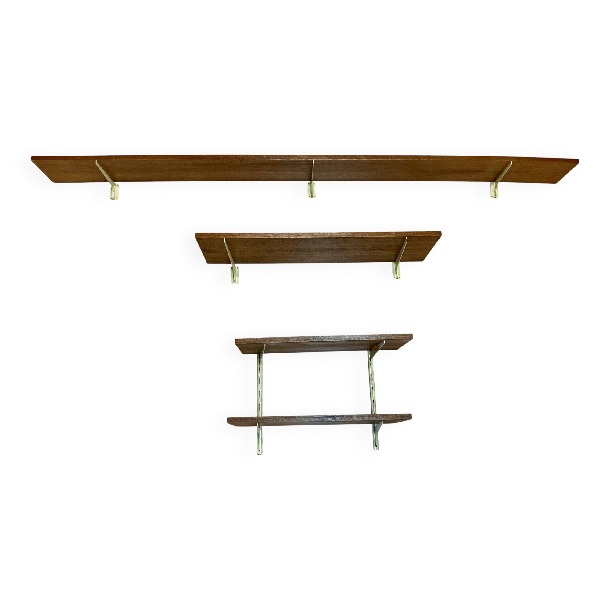 Set of oak shelves, 1950s design.