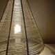 Conical stainless steel wire table lamp, vintage 80's