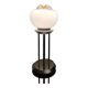 Lampe vintage en acier chromé et opaline mazzega 1980