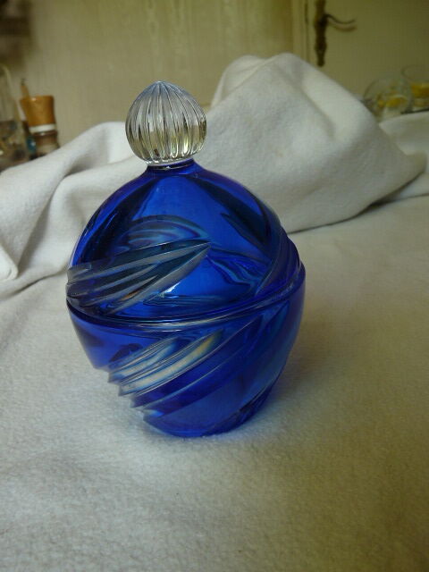 blue glass jewelry box