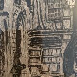 Émile Leroy, drawing of a street in Rouen, circa 2000