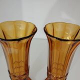 Art Deco vase pair, Val-Saint-Lambert crystal 1930
