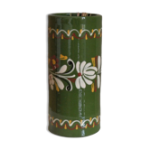 Vintage green floral patterned vase