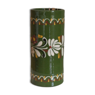 Vintage green floral patterned vase