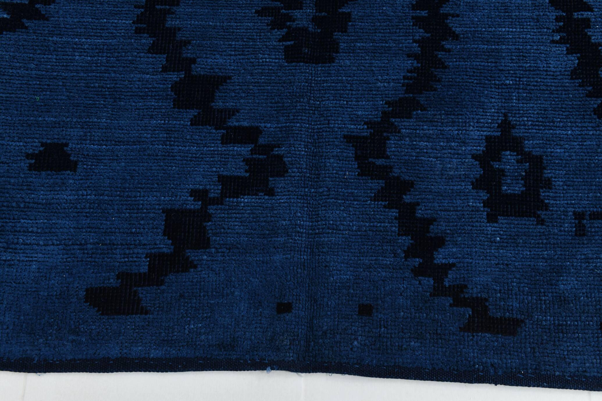 7x10 Navy Blue & Black Turkish Kilim Rug, 204x296Cm