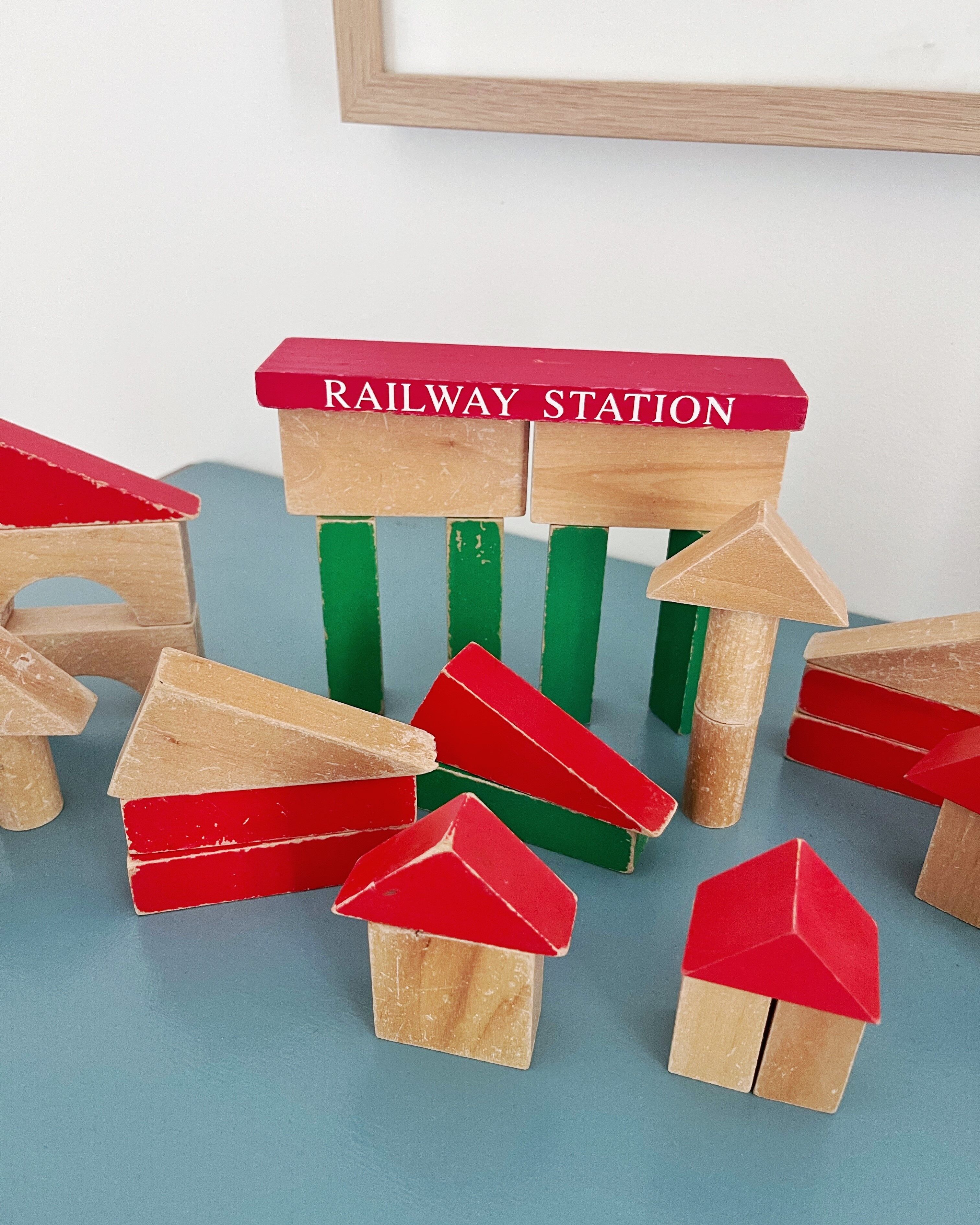 Vintage wooden construction toy