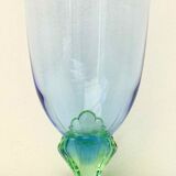 Blue green blown glass vase