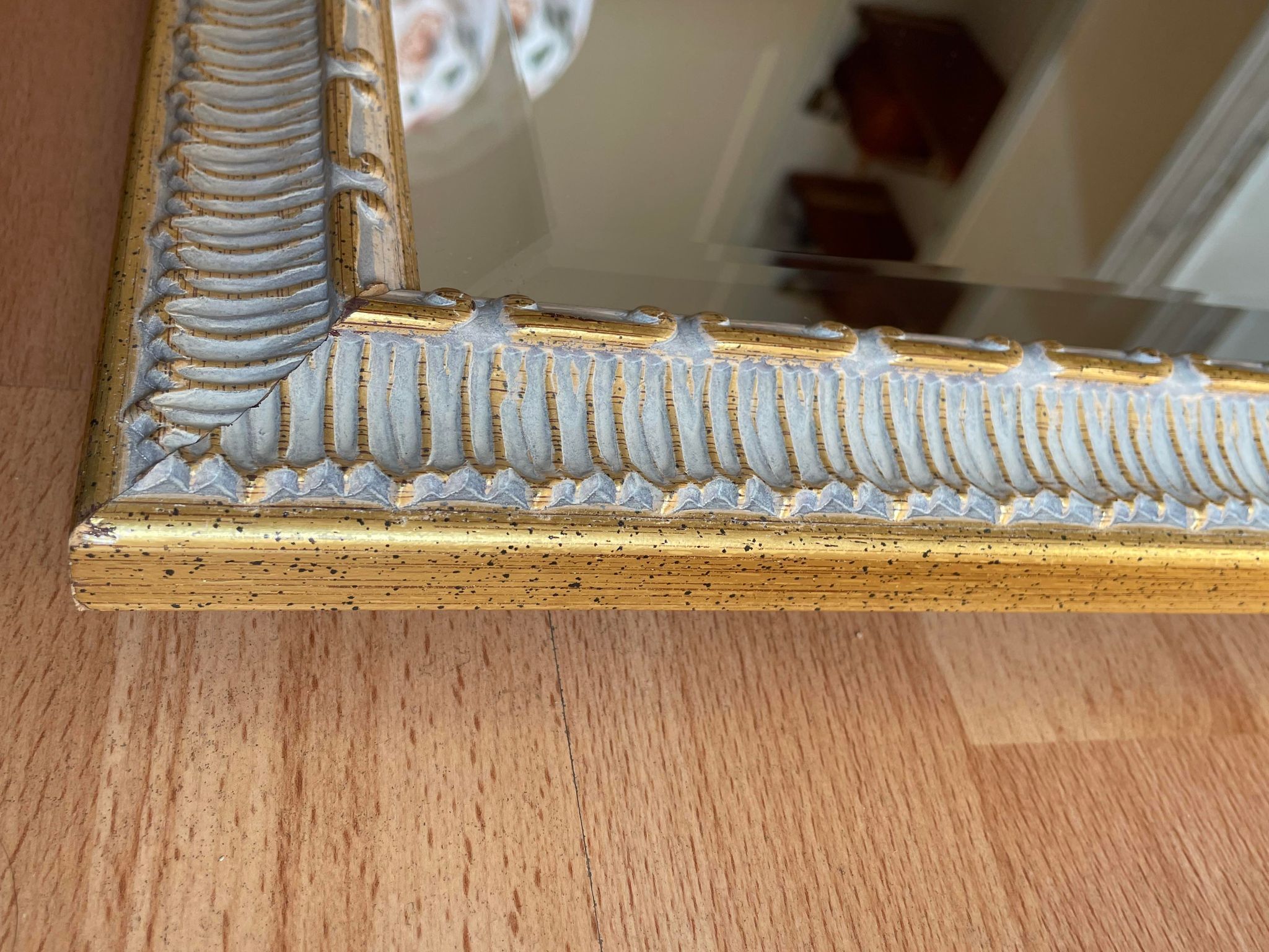 Mirror golden white frame