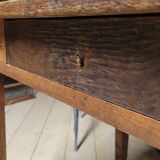 Old rustic bistro table in old solid oak -1m
