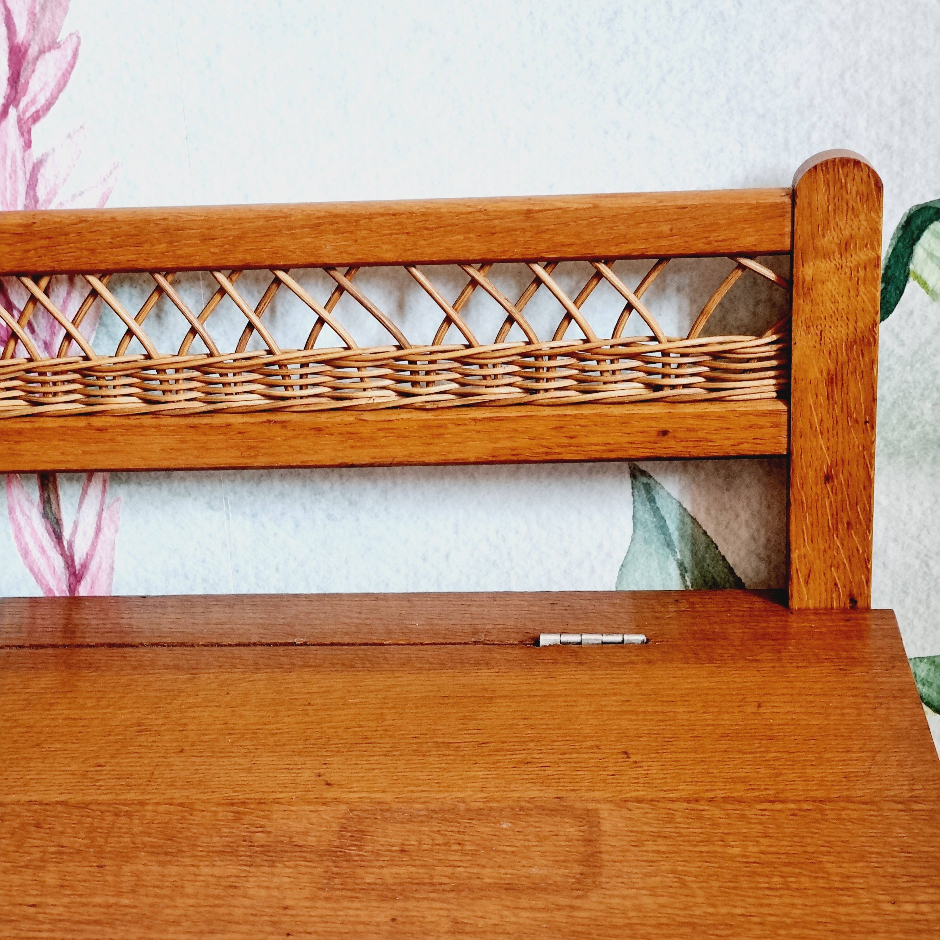 Bench chest veneer oak and rattan