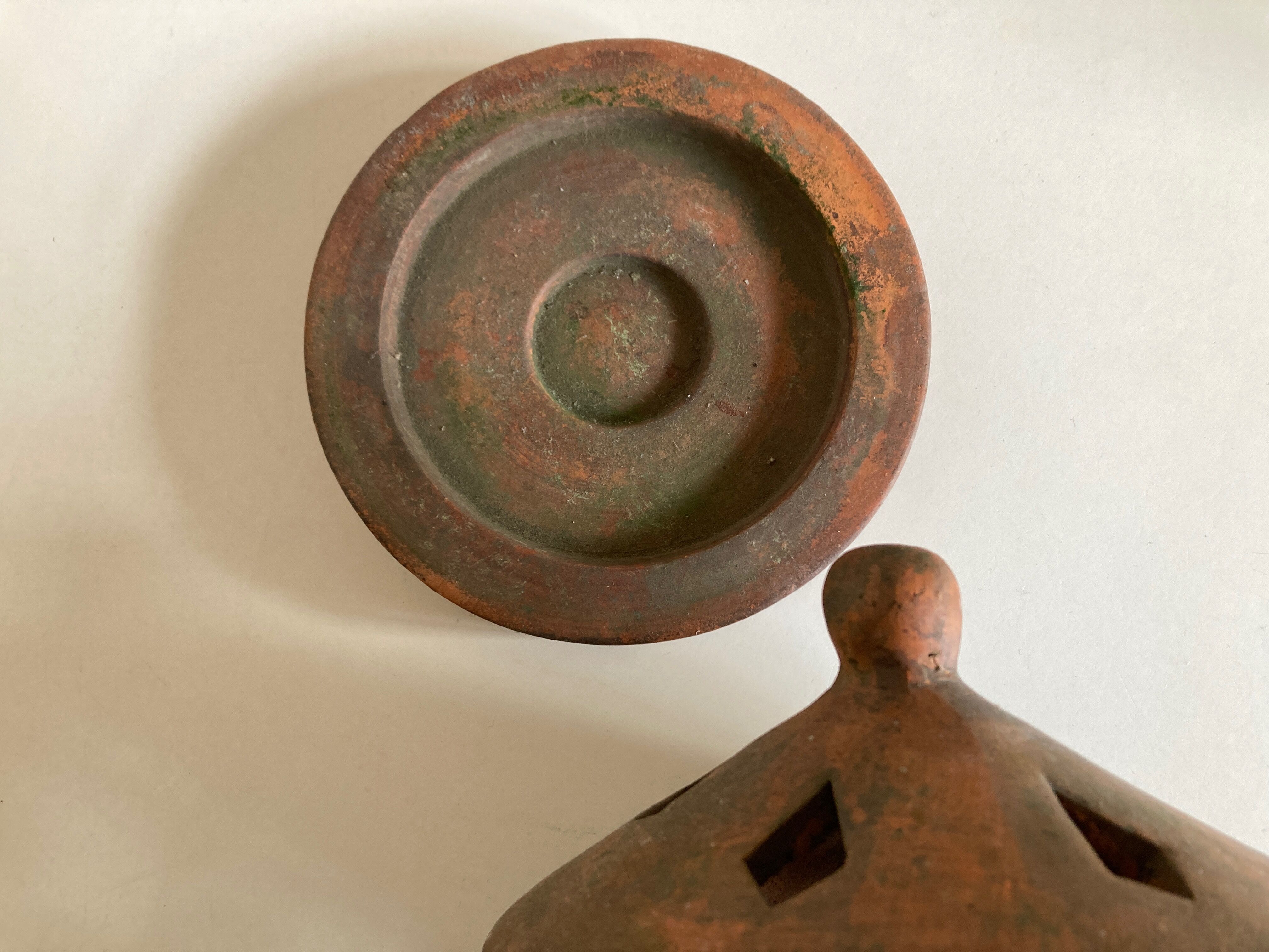 Tuscan lantern garden candle holder in ancient terracotta