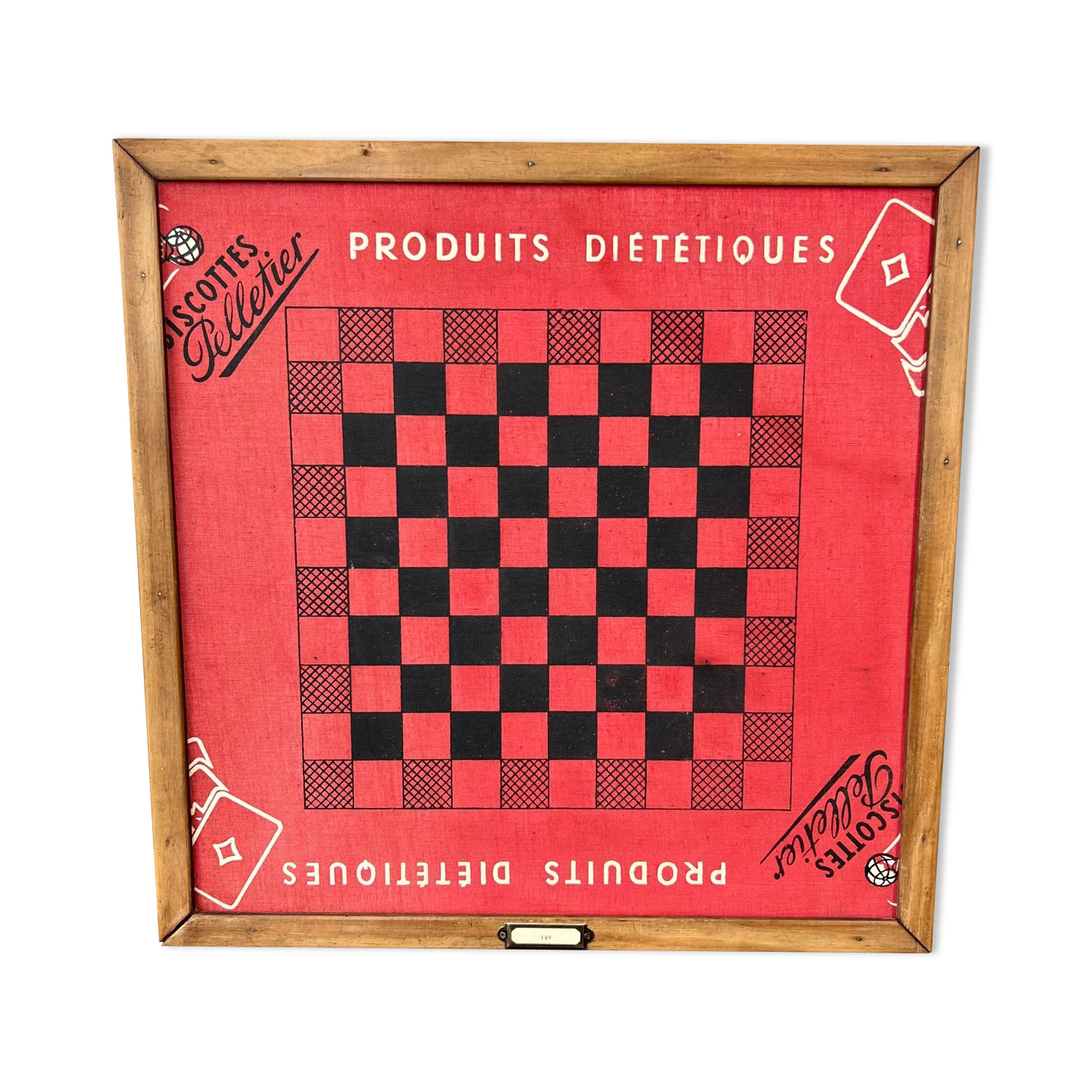 Vintage checkers and chess game board