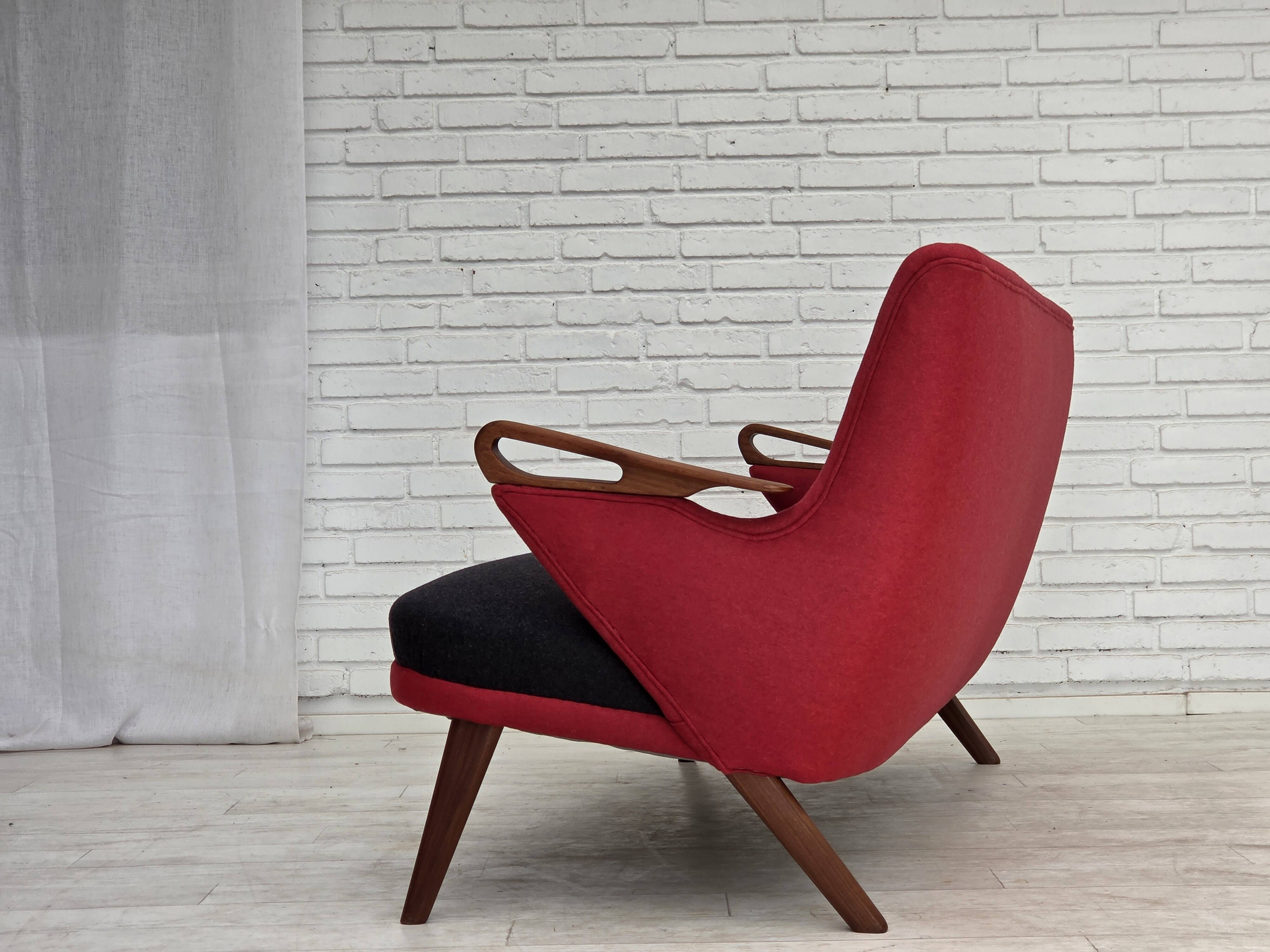 1960s, Danish design by Ch. F. Brodersen, 2 seater sofa, reupholstered.