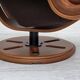 1980s, Swedish swivel armchair, nubuck leather, canvas, bent beech wood.
