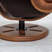 1980s, Swedish swivel armchair, nubuck leather, canvas, bent beech wood.