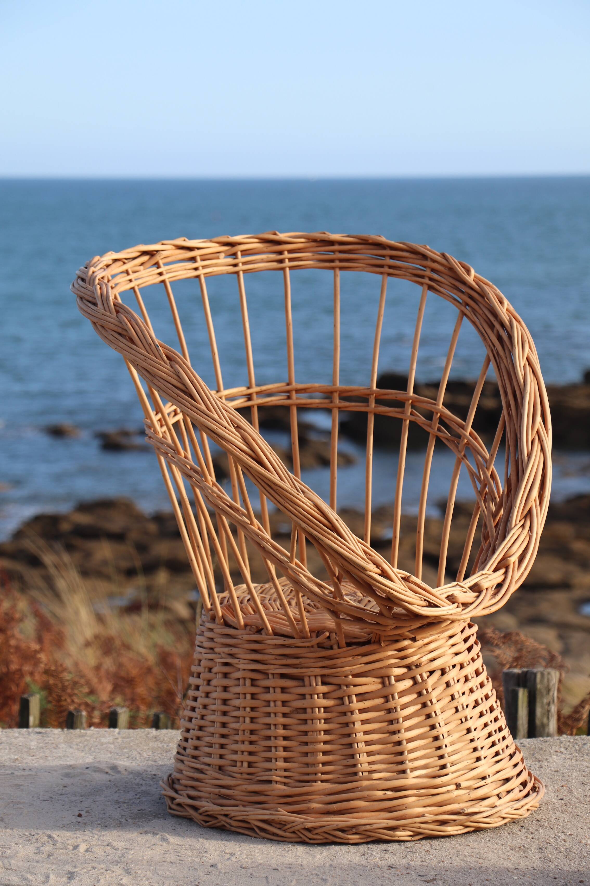Pair of wicker armchairs, France, 20th century