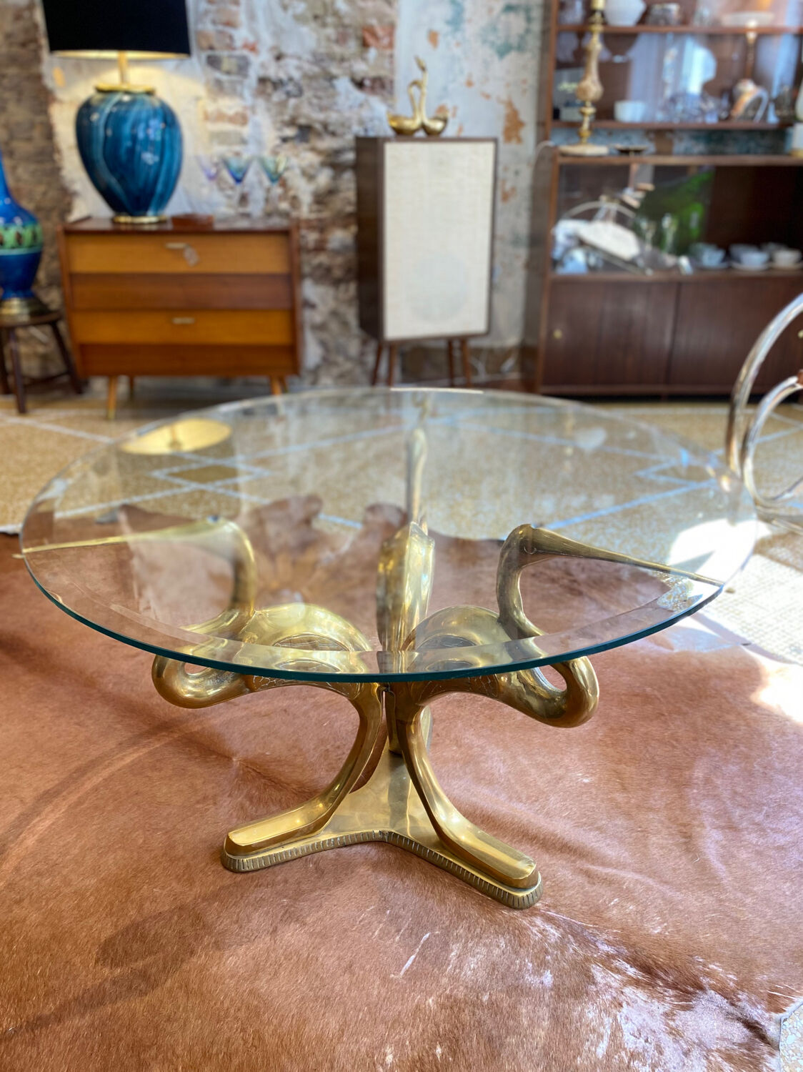Hollywood Regency Heron Coffee Table