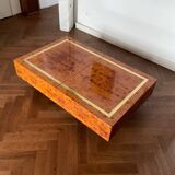 Jean-Claude Mahey coffee table in vintage 70s burr walnut