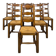 Set of 6 rustic oak straw chairs