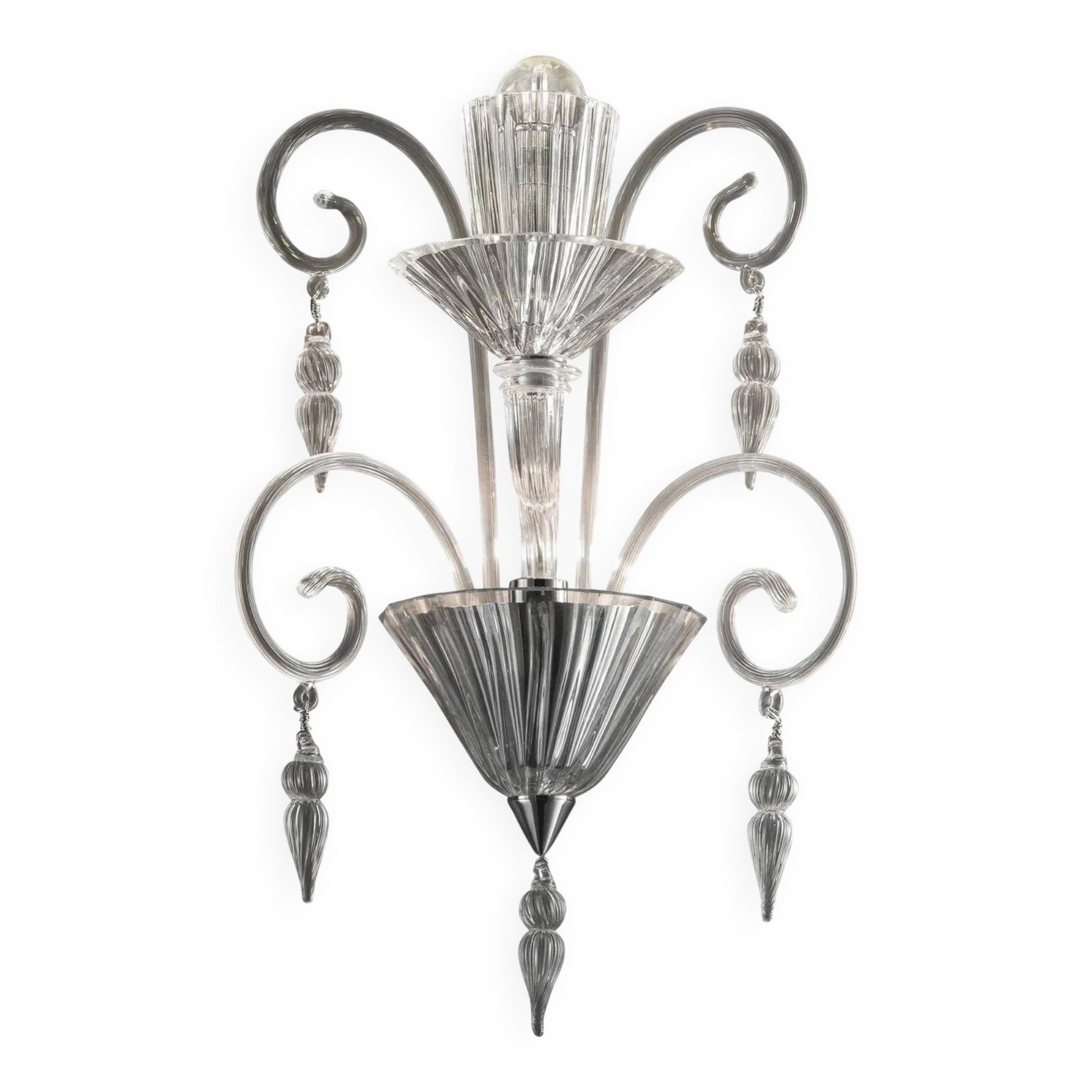 Luxury Clear Murano Glass “Rigadin” Wall Sconce