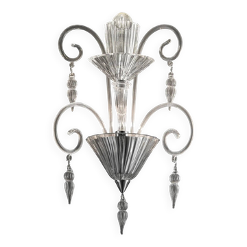 Luxury Clear Murano Glass “Rigadin” Wall Sconce