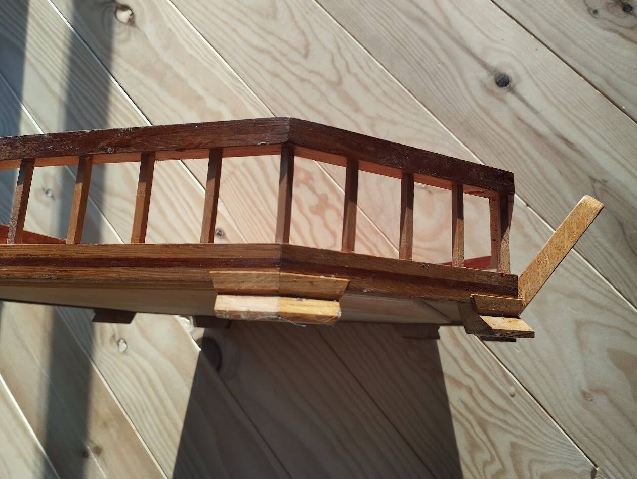 Large octagonal wooden marquetry platter