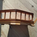 Large octagonal wooden marquetry platter