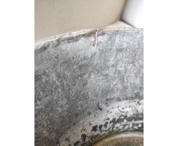 Old vintage retro zinc basin