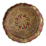 Florentine tray in gilded patinated wood