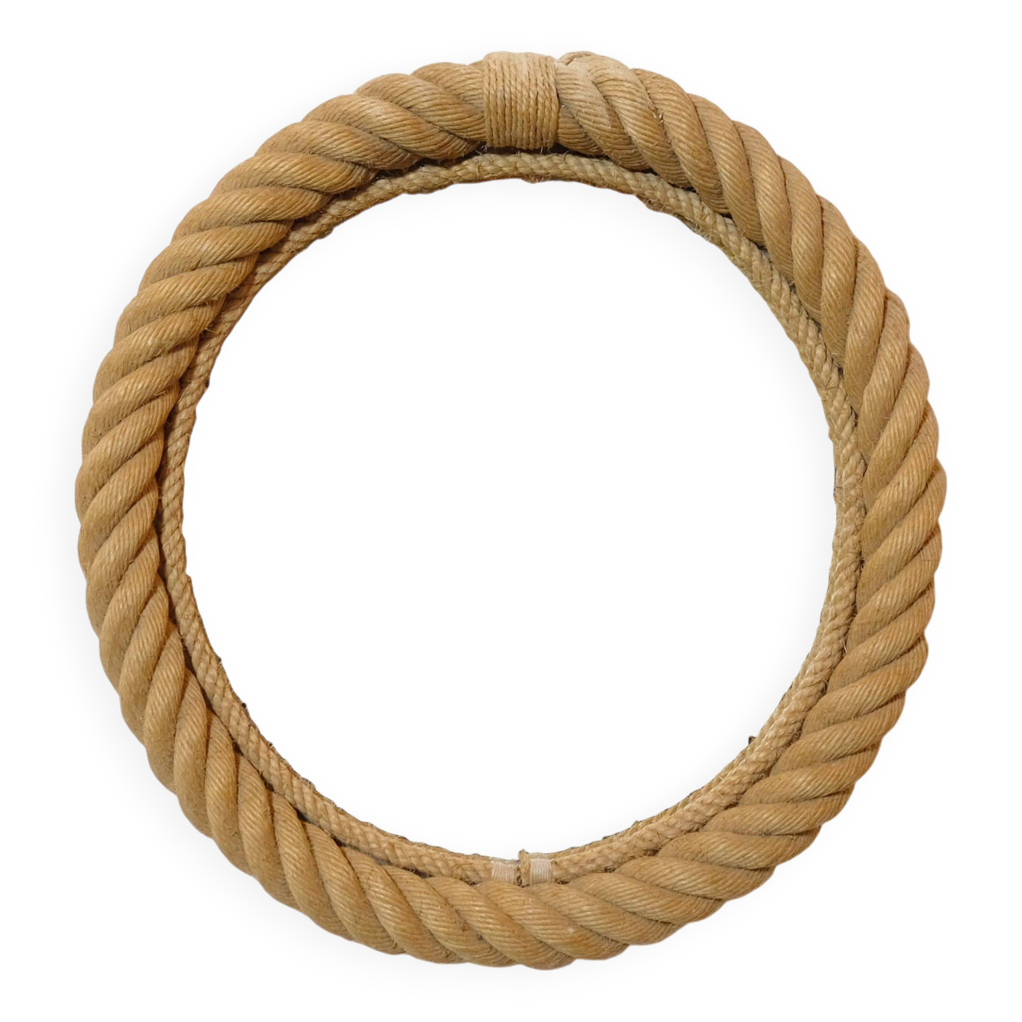 Round mirror with a rope frame, 35 cm.