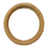 Round mirror with a rope frame, 35 cm.