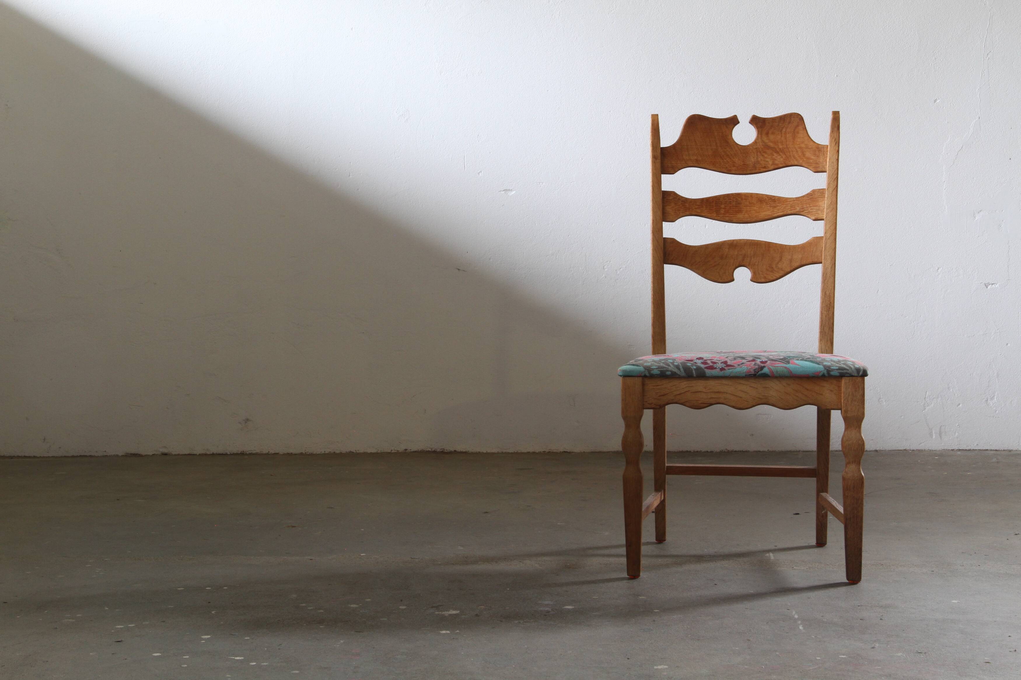 Chaises en chêne à dossier haut Razorblade vintage par Kjærnulf, années 1960, design danois
