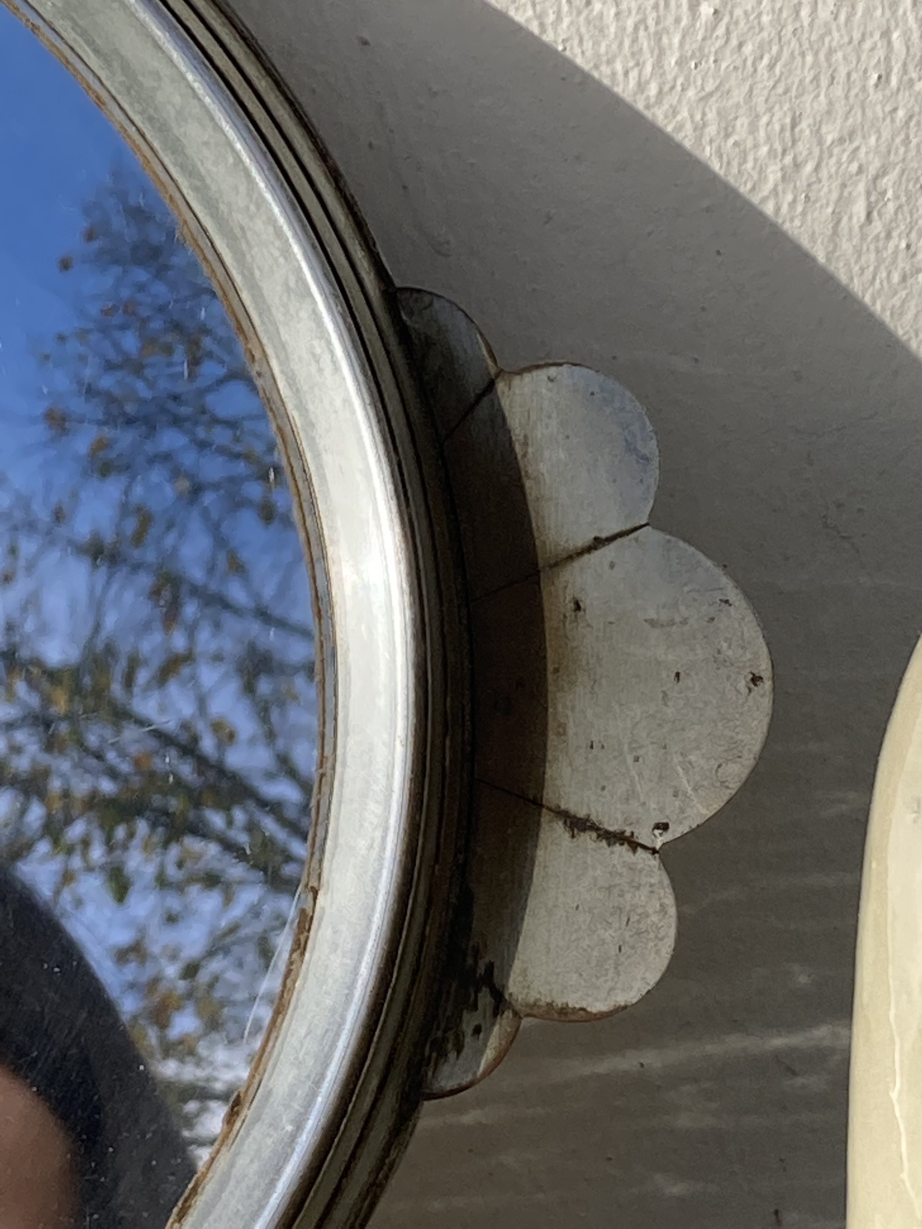 1930 vintage metal art deco mirror / or serving tray