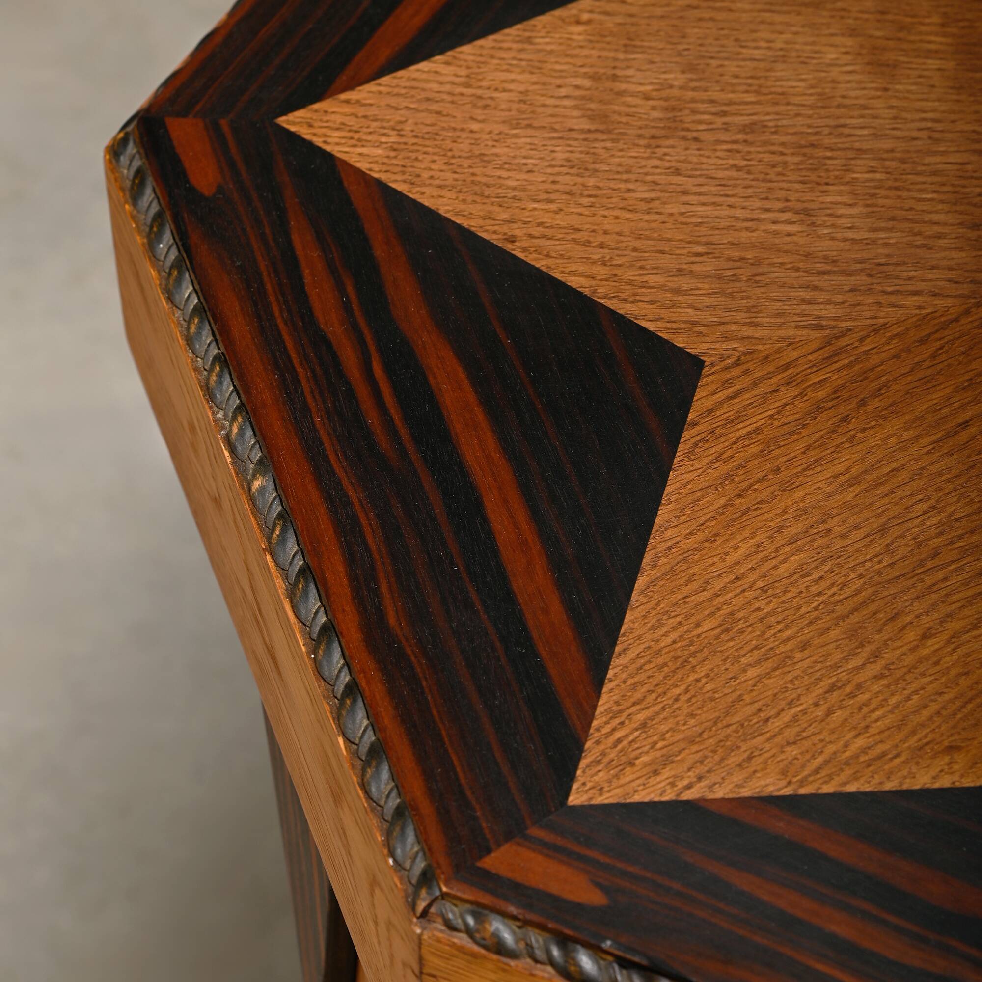 Dutch Art Deco Amsterdam School side table in solid oak, 1930s