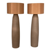 Pair of Pluto lamps from Roche Bobois with matching shades.